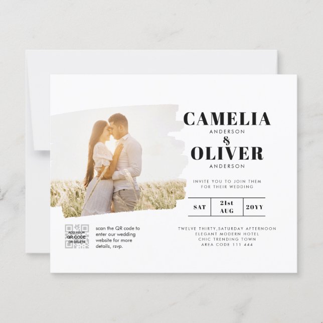 FOTO QR CODE für Hochzeit Einladende UAWG (Vorderseite)