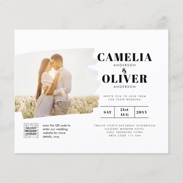 FOTO QR CODE für Hochzeit Einladende UAWG Flyer (Vorne)