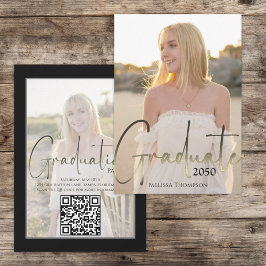 Foto QR-Code für Schwarze Kalligrafie Einladung