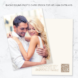 Foto QR Code Gold Creme Background Vellum Overlay Einladung