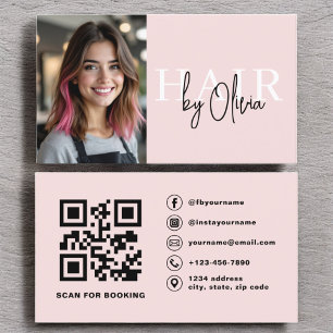 Foto QR Code Haarstylist Typografie Visitenkarte