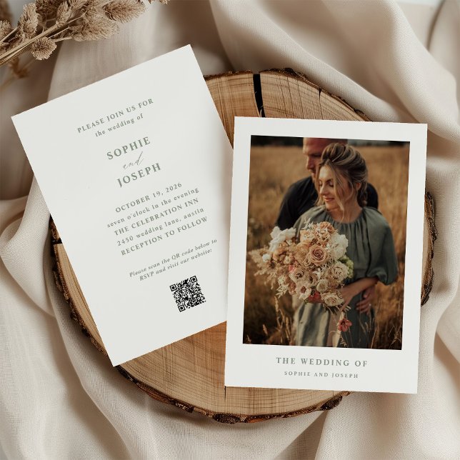 Foto QR-Code Hochzeitscodierung mit weißem und wei Einladung (Von Creator hochgeladen)
