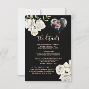 Foto QR-Code-Karte für Schwarz-Weiß-Hochzeiten RSVP Karte