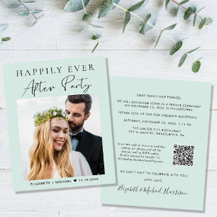 Foto QR Code Mint Hochzeitsempfang Einladung