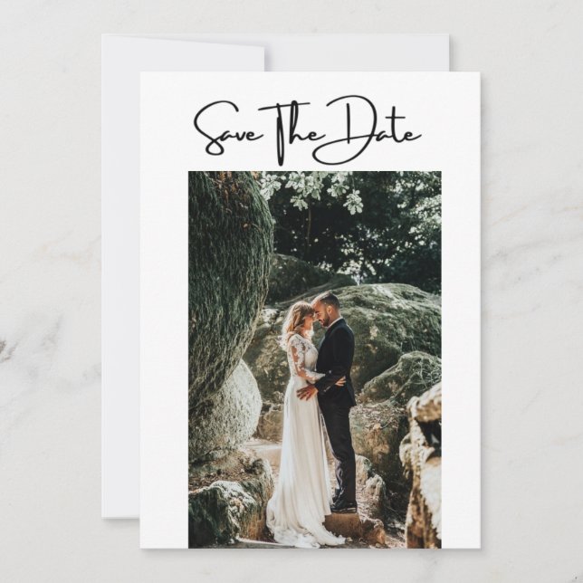 Foto QR Code Moderne Hochzeiten speichern die Datu Save The Date (Vorderseite)