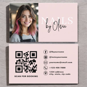 Foto QR Code Nagelspezialist Moderne Typografie Visitenkarte