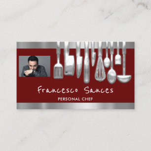 Foto QR Code Persönlicher Koch Kochen Burgundydì Visitenkarte