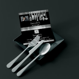 Foto QR Code Persönlicher Koch Kochen Restaurant B Visitenkarte