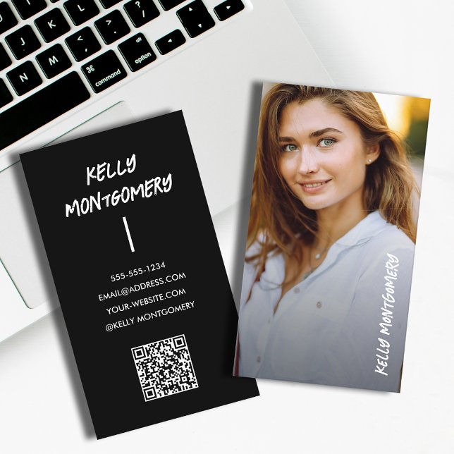 Foto QR-Code Telefonnummerkarte (Graduate Calling Cards at PartyInvitationShop.com)