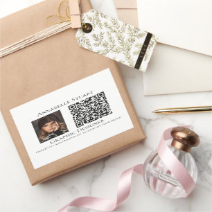 Foto-QR-Code Unternehmen Geschäft  Rechteckiger Aufkleber