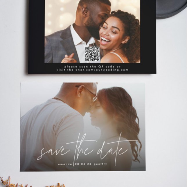 Foto QR für moderne Typografie Save The Date (Von Creator hochgeladen)