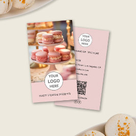 Foto QR Pink Business Card für Bäckereien mit benu Visitenkarte