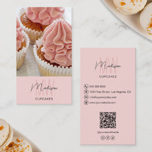 Foto QR Pink mit dem Logokombinat für Bäckereien Visitenkarte