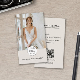 Foto QR Social Media Tan für moderne Fotografen Visitenkarte