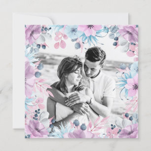 *~* FOTO QR UAWG Blumenrahmen AR12 Hochzeit Einladung