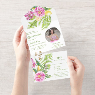 Foto Quinceañera All-in-One-Einladung