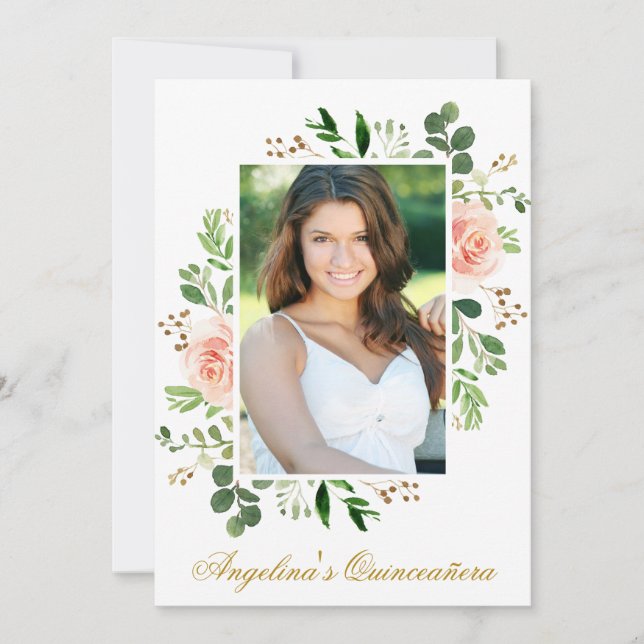 Foto Quinceanera Einladung (Vorderseite)
