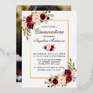 Foto Quinceanera Gold Folieneinladung