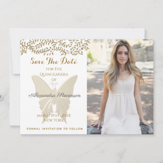 Foto Quinceanera Gold Save The Date