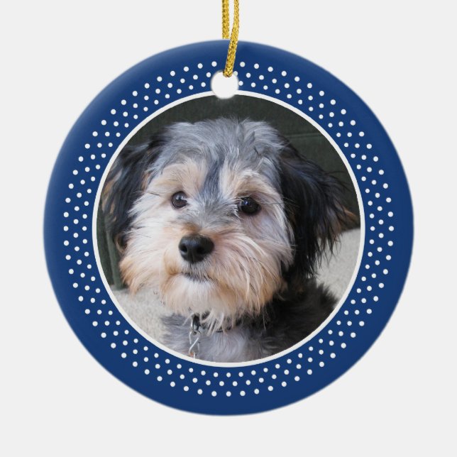 Foto-Rahmen für Hunde - beidseitig Keramikornament (Vorne)