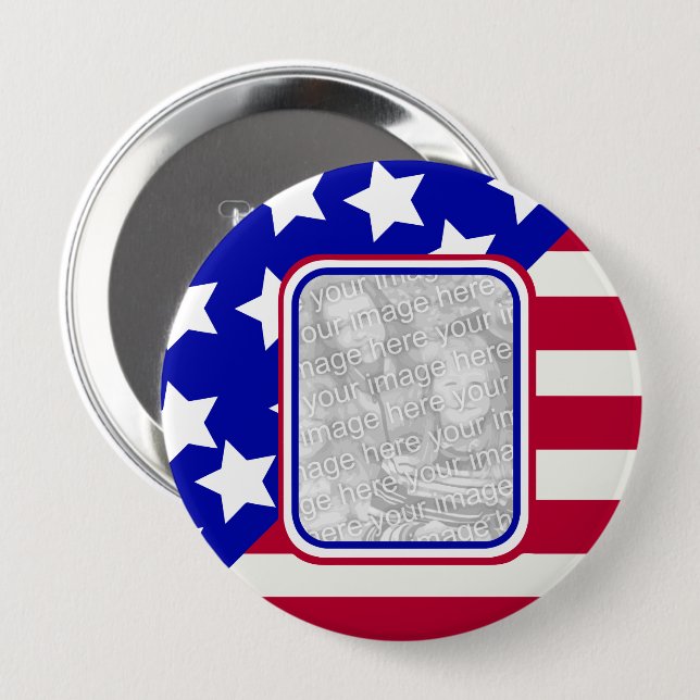 Foto-Rahmen für patriotische US Flagge Button (Vorne & Hinten)