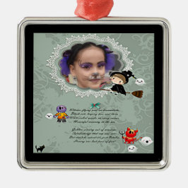 Foto Rahmen mit Hexe, Monster, Geist, Katze Ornament Aus Metall
