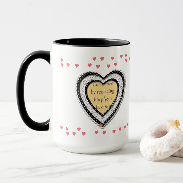 Foto-Rahmen mit wenig Herz Tasse (Mit Donut)