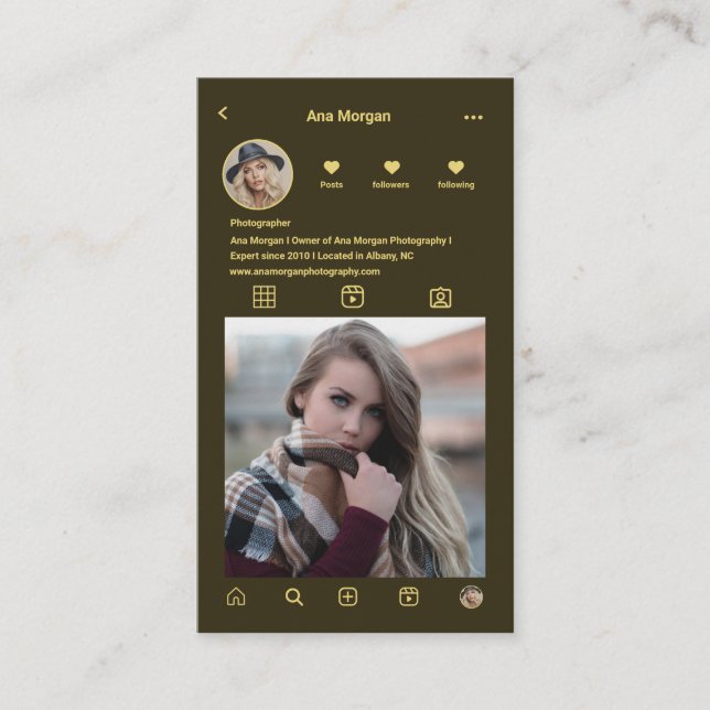 Foto-Raster Qr-Code-Grün Visitenkarte (Vorderseite)