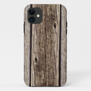 Foto Realistisch-rustikale, gewitterte Holzplatte Case-Mate iPhone Hülle