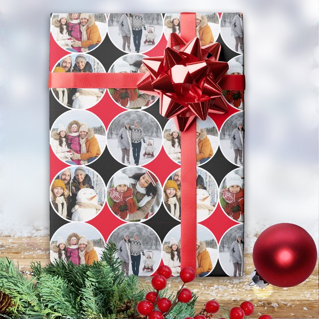 Foto Red Black Christmas Wrapping Paper Sheets Geschenkpapier (Von Creator hochgeladen)