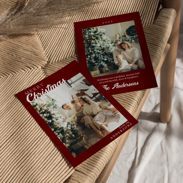 Foto Red Maroon Stilvoll Moderne frohe Weihnachten (Von Creator hochgeladen)