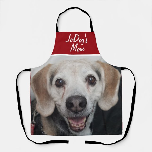 Foto Red White Dog Mama Schürze (Vorderseite)