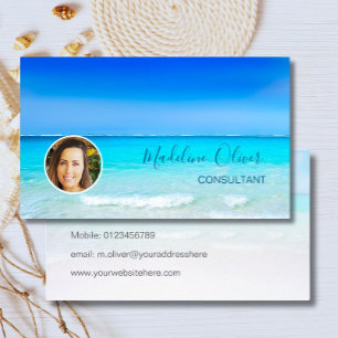 Foto Reisen Beruflich Ocean Beach Blue Visitenkarte