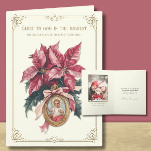 Foto religiös Jesus Weihnachtsstern Schrift Feiertagskarte