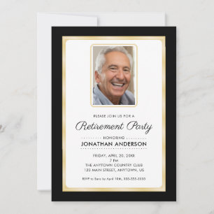 Foto Renten Party   Schwarz und Gold Einladung