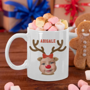 Foto-Rentier-Gesicht Mädchen-Tasse Kaffeetasse