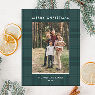 Foto Retro Karierter Grußurlaub Postkarte