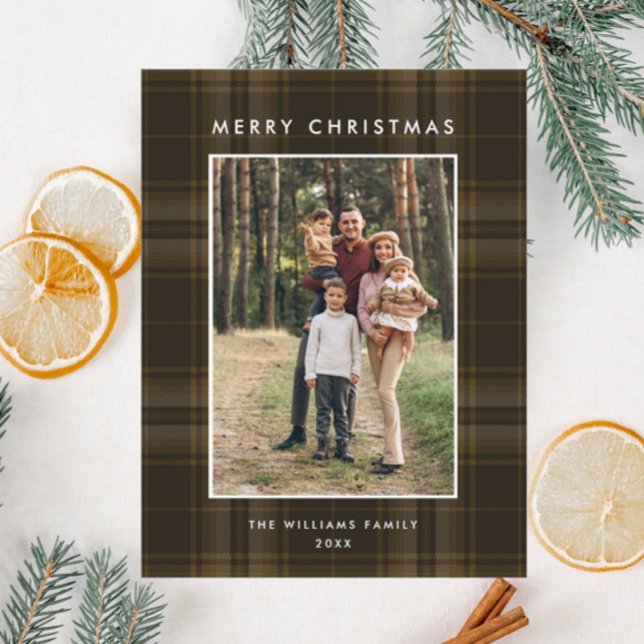 Foto Retro Karierter Grußurlaub Postkarte (Von Creator hochgeladen)