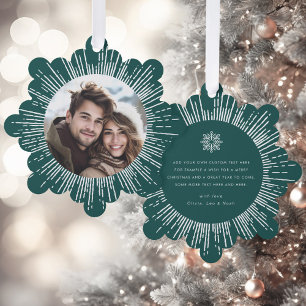 Foto Retro Sonnenbrand Kiefer grün Weihnachten Ornament Karte