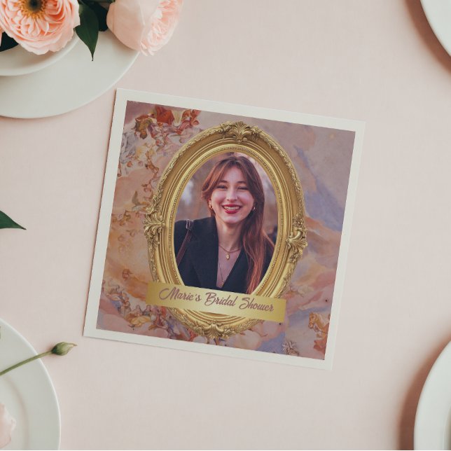 Foto Rokoko Soft Renaissance Gold Brautparty Serviette (Von Creator hochgeladen)