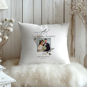 Foto Romantische Blumen-Aquarell-Hochzeit Kissen