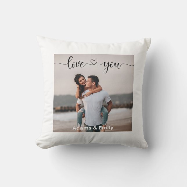 Foto romantische Liebe zum Jubiläum Kissen (Vorderseite)