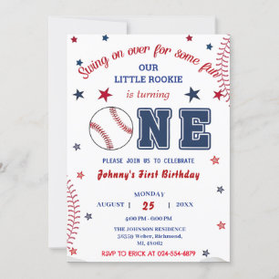 Foto Rookie des Jahres Baseball ersten Geburtstag Einladung