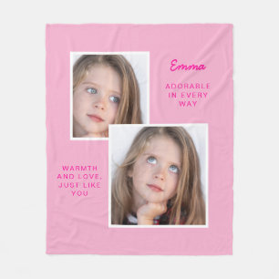 Foto-Rosa-Fleece-Decke mit Namen Fleecedecke