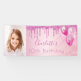 Foto Rosa Glitzer-Monogramm-Banner Banner