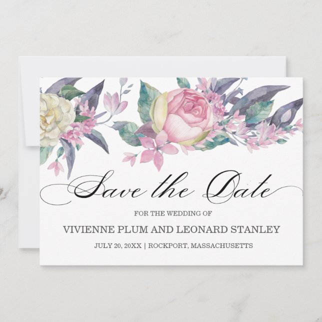 Foto Rosa Rosa Save the Date (Vorderseite)