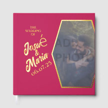 Foto-Rose Red Wedding Foil Gästebuch hinzufügen