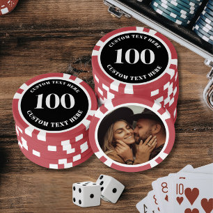 Foto Rot 100 nummeriert Pokerchips