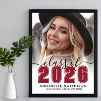 Foto Rot Abschlussfeier Schild