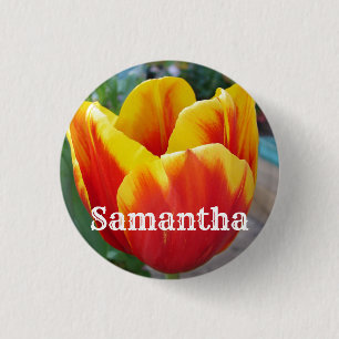 Foto Rot-Gelb-Tulip Blumengarten Schlüsselring Button